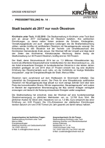 PM Stadt bezieht Oekostrom - Stadt Kirchheim unter Teck