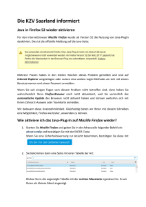 Die KZV Saarland informiert Java in Firefox 52 wieder aktivieren
