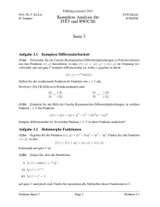 Serie 3 - Komplexe Analysis (ITET/RW), FS 2015 - D-MATH