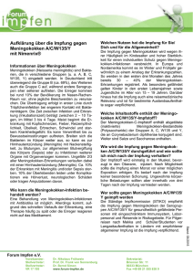 Aufklärung über die Impfung gegen Meningokokken A/C/W135/Y mit