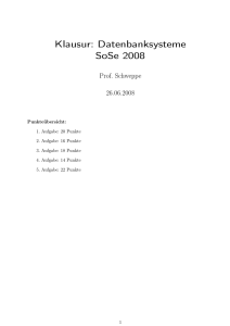 Klausur: Datenbanksysteme SoSe 2008