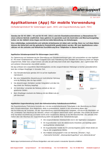 Applikationen (App) für mobile Verwendung - Bahn