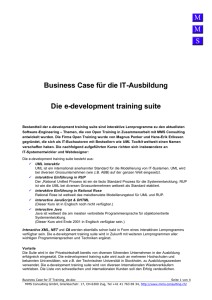 Business Case für die IT-Ausbildung Die e