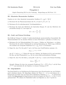P21 Statistische Physik WS 15/16 Prof. Jan Plefka ¨Ubungsblatt 2