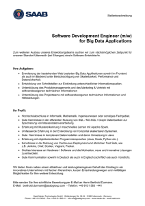 Software Development Engineer (m/w) for Big Data Applications