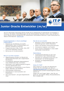Junior Oracle Entwickler (m/w) - IT