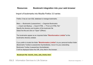 Resources Bookmark integration into your web browser