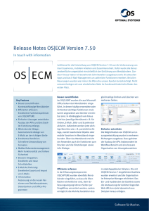 Release Notes OS|ECM Version 7.50