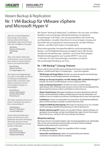 Nr. 1 VM-Backup für VMware vSphere und Microsoft Hyper-V