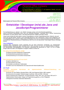 Entwickler / Developer (m/w) als Java und JavaScript