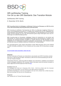 GRI zertifiziertes Training Von G4 zu den GRI