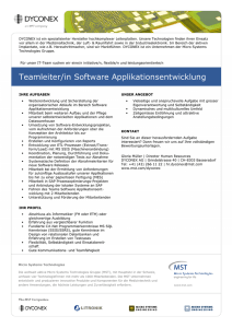 Teamleiter/in Software Applikationsentwicklung