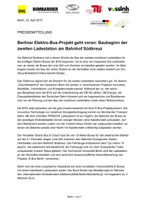 Berliner Elektro-Bus-Projekt geht voran: Baubeginn der zweiten