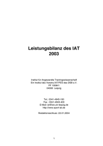 Leistungsbilanz des IAT 2003 - Institut für Angewandte
