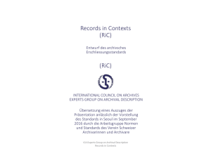 Records in Contexts (RiC) (RiC) - VSA-AAS