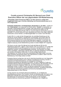 Curetis ernennt Christopher M. Bernard zum Chief Executive Officer
