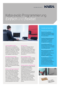 Kaba evolo Programmierung Factsheet