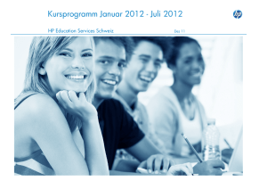 Kursprogramm Januar 2012 - Juli 2012