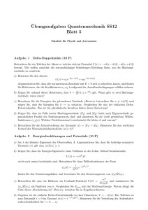¨Ubungsaufgaben Quantenmechanik SS12 Blatt 5