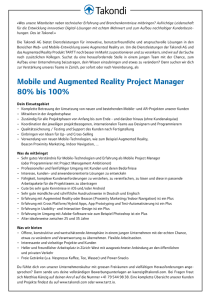 Mobile und Augmented Reality Project Manager 80% bis 100%