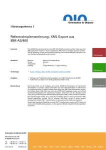 Referenzimpelementierung: XML Export aus IBM AS/400