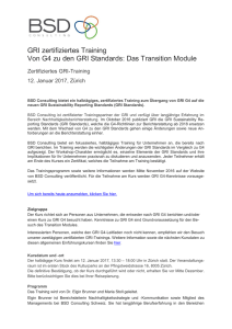 GRI zertifiziertes Training Von G4 zu den GRI