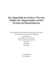 Das Magnetfeld des Merkur: Über den Einfluss der Magnetosphäre