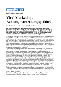 Viral Marketing: Achtung Ansteckungsgefahr!