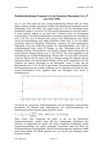 Radiobeobachtung Fragment (A) des Kometen - e