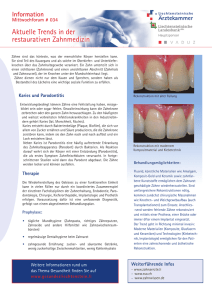 Aktuelle Trends in der restaurativen Zahnmedizin
