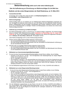 Bekanntmachung (siehe auch unter www.riedenburg.de) über die