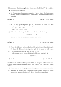 Klausur zur Einführung in die Mathematik, Köln WS 2011