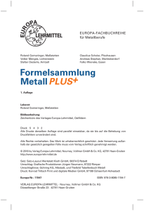 Formelsammlung Metall PLUS+ - Europa