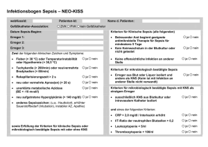 Infektionsbogen Sepsis – NEO-KISS - NRZ