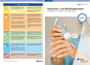 Hautschutz- und Händehygieneplan für Beschäftigte im