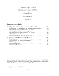 Lineare Algebra IIb Frühjahrssemester 2015 Mannheim