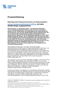 Pressemitteilung - Fresenius Kabi Deutschland GmbH