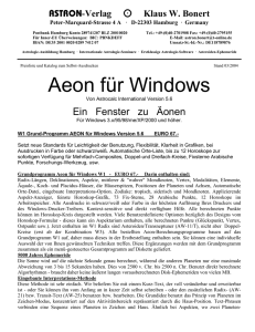 Aeon für Windows - Astrologie KW Bonert Kurse Software Beratung