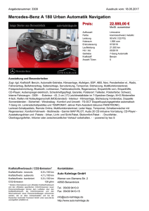 Mercedes-Benz A 180 CDI BE Style, Nanvi, akt. Parkassistent Preis