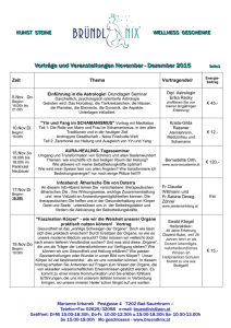 Vorträge und Veranstaltungen November