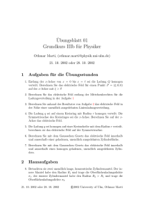 Uebungsblatt 01 fuer Grundkurs IIIb fuer Physiker