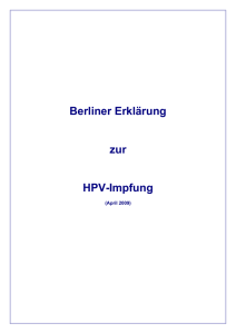 Berliner Erklärung zur HPV-Impfung