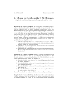 3. ¨Ubung zur Mathematik II für Biologen
