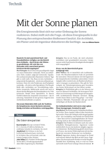 Interview Mit der Sonne planen, Haustech, September 2014