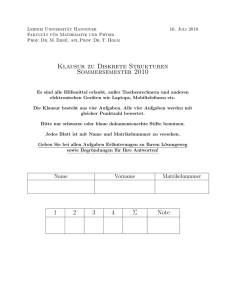 Klausur 1 - Leibniz Universität Hannover