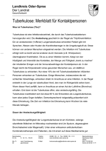 Tuberkulose: Merkblatt für Kontaktpersonen - Landkreis Oder