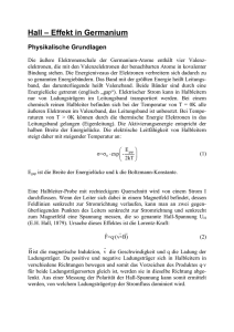 Hall – Effekt in Germanium Physikalische Grundlagen