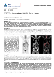 PET/CT – Informationsblatt für PatientInnen