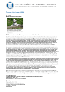 Pressemitteilungen 2013 - Stiftung Tierärztliche Hochschule Hannover