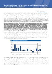 IKB Kapitalmarkt-News – BIP-Wachstum im zweiten Quartal